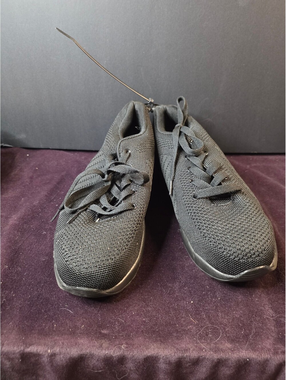 Black Knit Athletic Sneakers Size 8